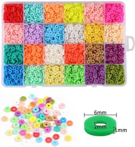 Clay Beads for Bracelets Making 2000-6800 Pcs 6mm Spacer Beads in Colorful Assortment for Jewelry Earrings Necklaces Crafting 6mm Beads Size 2000-6800 Pieces Assorted Colors Mixed Color Acrylic