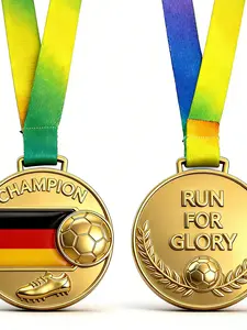 2026 Germany Football Gold Medal with Honorary Lanyard, Perfect for Matches, Sports Events, Party Gifts, Collectible Souvenir