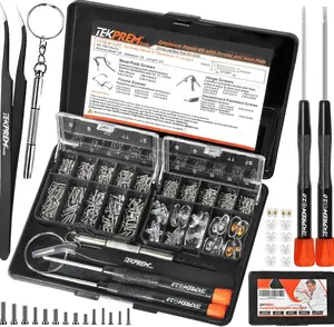 TEKPREM Magnetic Eyeglass Repair Tool Kit, Eye Glasses Repairing Screwdriver Set with Compatible Eyeglass Screws,Silicone Nose Pads,Tweezer,Small Screwdriver for Eyeglasses,Sunglasses and Nose Pads