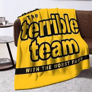 Steelers Official Terrible Towel Blanket Ultra Soft Flannel with Logo Design All Season Cozy Bedspread for Couch Travel Gifts Suitable for Home Office Birthdays Holidays