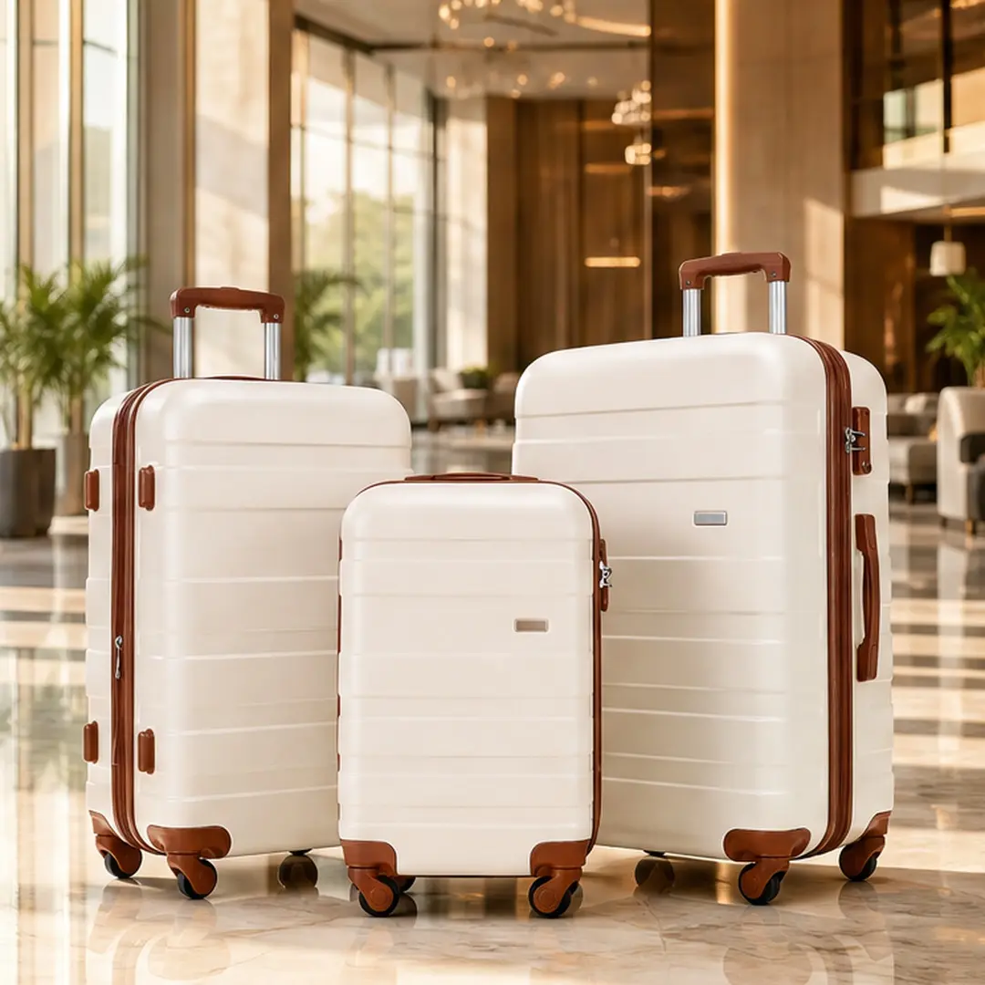 ARCH ABS Hardshell Luggage Set 3-Piece 20/24/28 Inch Spinner Suitcases with TSA Lock, Lightweight Durable Travel Baggage, Textured Scratch-Resistant Finish, Multiple Color Options, for Vacation Business Trip, ABS/Black/Brown/Dark Green Color Options