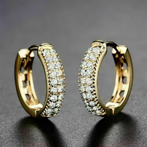 Fashion Rhinestone Decorated Bling Hoop Earrings, Elegant Women's Ear Jewelry, Sparkling Ear Jewelry for Party, Daily Clothing Decor, Trendy All-match & Exquisite Jewelry for Gift, High Quality Earrings, Trendy Fashionable Accessories