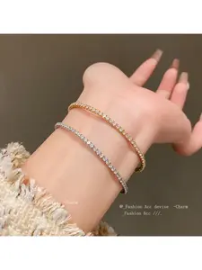 Simple Zircon Geometric Open Bracelet, a Fashionable and Sophisticated Luxury Bracelet with a Personalized, Exquisite, and Unique Design, Ideal as a Gift for Women