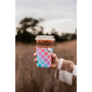 Checker Iced Coffee Drink Sleeve