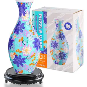 3D Vase Puzzle,160 Pieces Puzzle Flower Vase for Home and Office Decor, Gifts for Puzzle Lovers, Unique Housewarming Gifts for Moms (Green)