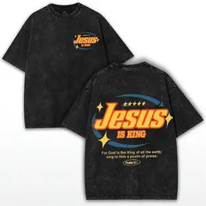 Jesus Is King Vintage Washed T-Shirt | 230g Heavyweight Christian Tee