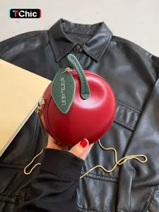 Elegant Apple-Shape Letter Design Bag, Stylish Shoulder Crossbody Purse, Perfect for Daily Use, Dates, Gatherings