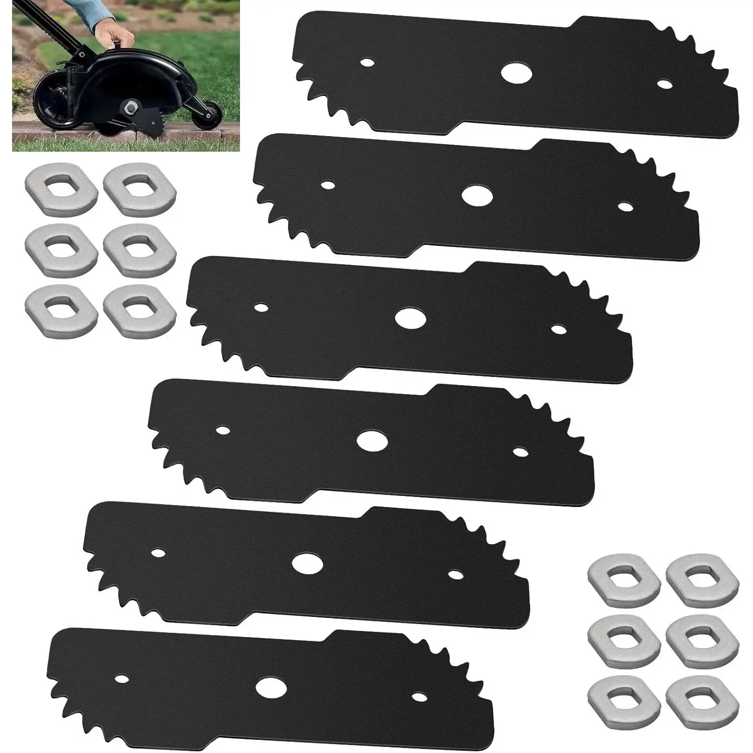 EB-007 Edge Hog Heavy-Duty Edger Replacement  Compatible with Black Decker Heavy Edge Hog for 2-in-1 Landscape Trencher LE750, LE710, LE760, LE760FF - with of Wear Indicators (6-Set)
