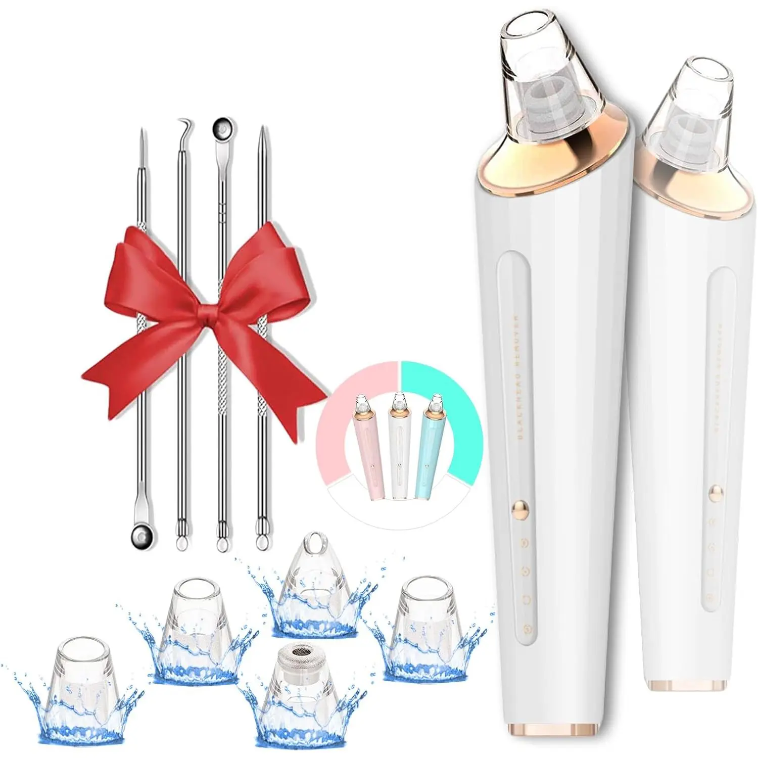 Blackhead Remover Pore Vacuum, Upgraded USB Rechargeable Facial Pore Cleaner Blackhead Removal Kit with 3 Suction Power,5 Probes Black Head Extractions Tool for Women & Men Acne Cleansing Adjustable Daily Firming Comfort