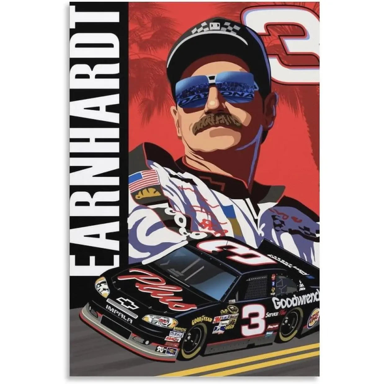 Legendary Racer Dale Earnhardt Painting On Canvas Wall Art Poster Scroll Picture Print Living Room Walls Decor Home Posters
