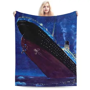 Titanic Blanket, Anime Throw Blanket For Bed Sofa Couch, Super Soft Flannel Blanket For Bedroom Livingroom, Thanksgiving Father's Day