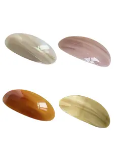 Women's Oval Gradient Color Transparent Hair Clips, 4pcs Simple Design Spring Clip Accessories for Half-Up Hairstyles & Styling