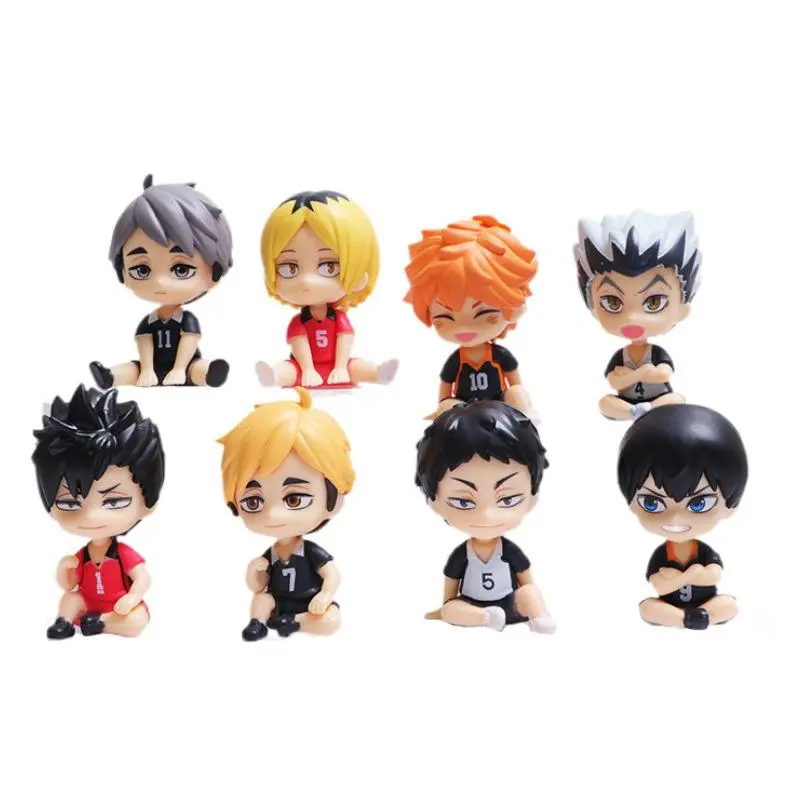 1Set Anime Haikyuu Q-Version PVC Action Figure Toys - Kenma Kozume, Shoyo Hinata, Kotaru Bokuto, Yu Nishinoya Models, 270g, About 6cm, Children Development Gift for 12 Years Above (Toys & Hobbies, Classic & Novelty, Stress Relief)