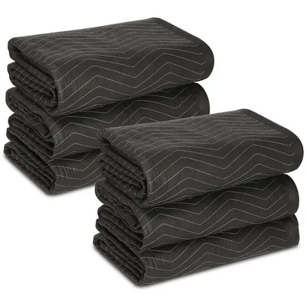 Zeny 6-Piece Heavy-Duty Cotton Blend Moving Packing Blankets, 80"x72" Reinforced Edge Zigzag Stitch Furniture Pads, Tear Resistant, Machine Wash & Hang Dry Compatible for Home Moves, Cargo Hauler, Six Pieces