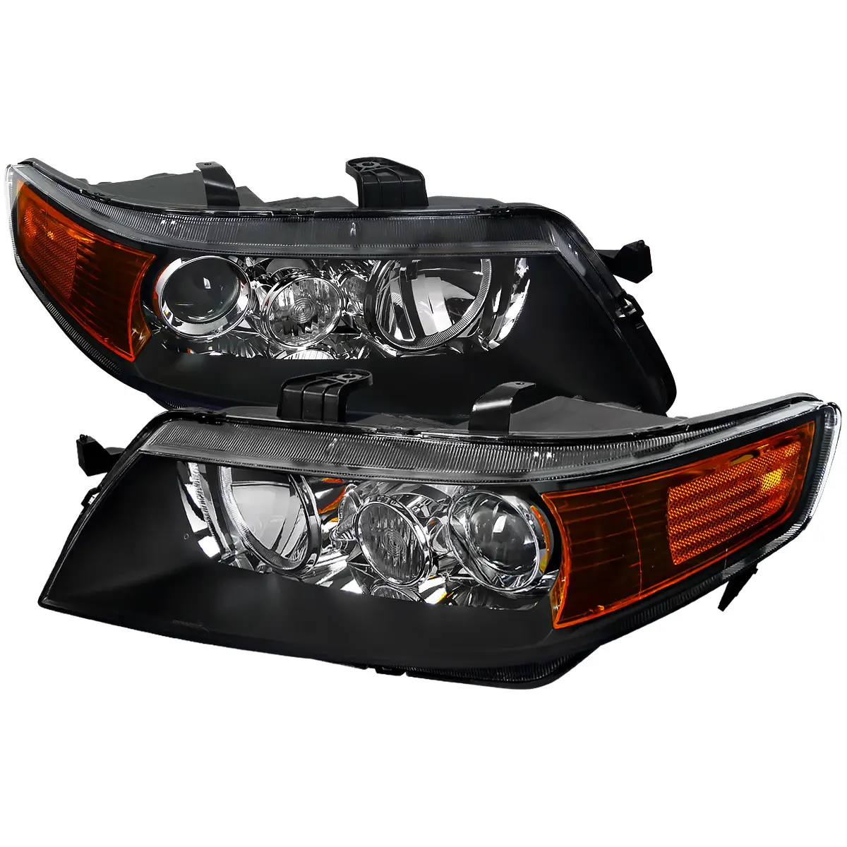 2004-2005 Acura TSX Projector Headlights (Matte Black Housing/Clear Lens) 2004-2005 Acura TSX Projector Headlights (Matte Black Housing/Clear Lens)