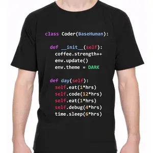 Interesting Coding Pattern T-Shirt - Unisex "Eat Sleep Code Repeat" T-Shirt, Black Colorful Python Print, Casual Cotton Knit, Short Sleeve, Perfect for Programmers and Tech Enthusiasts Comfort Wear Men's T-Shirts Cotton Menswear Fun Shirts Classic Cotton