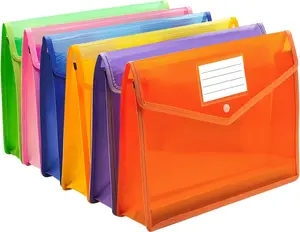 Plastic Expanding File Folder, Envelope Folders for Documents,  Transparent Expandable File Folder, Large Capacity, Fit Letter/A4 Size (Multicolor-6 Pack)