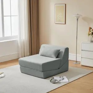 3-In-1 Convertible Chair Bed, Folding Sofa Set Sleeper Couch Bed with Cloud Alpaca Wool Fabric, Single Fold Out Lounger with Pillow Floor Chair Boneless Foldable Cloud Sofa Bed Sectional sleek Furniture for Living Room, Bedroom, Office, Apartment