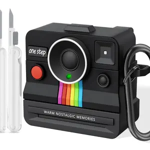 Retro Cases for AirPods 4 Case 2024 with Cleaner Kit - Protective AirPods 4th Gen Cases Cover Men Women Unique Polaroid Soft Cover for Apple AirPod Ipods 4 Wireless Charging Case