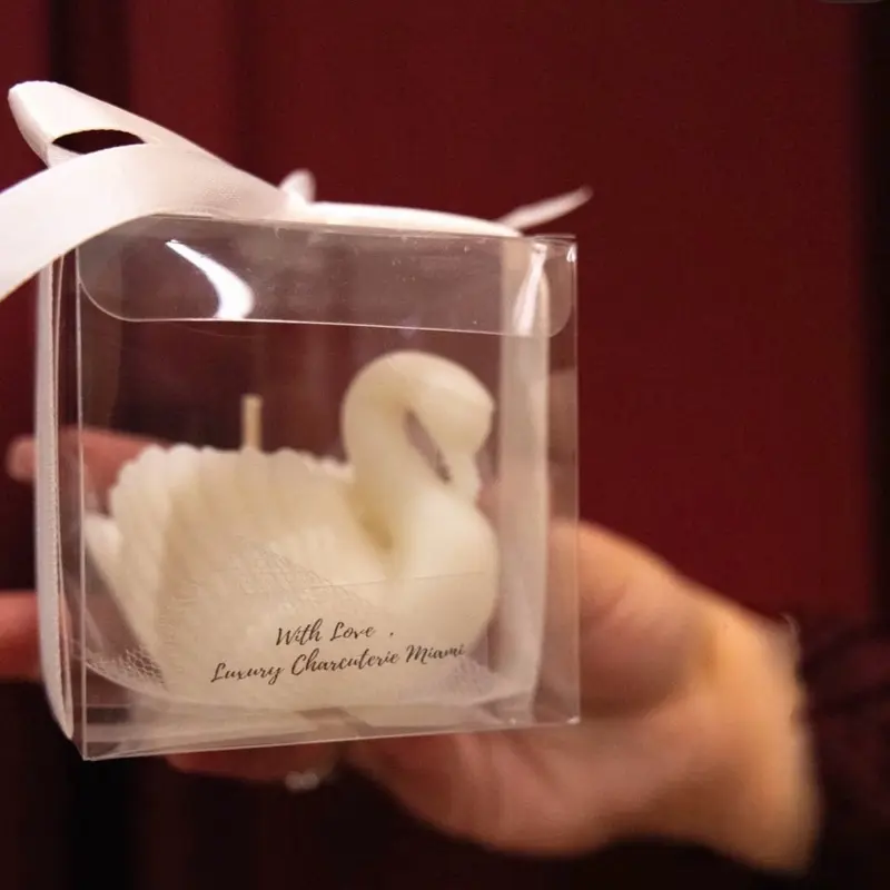 Personalized Swan Candle Favors | Baby Shower Favors | Baptism Favors | Bridal Shower Candles | Sweet 16 & Quinceañera Party Favors