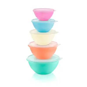 Tupperware Wonderlier Classic Bowl Set 3 pc or 5 pc Set - 2c, 3.25, 4.5, 7 & 10.5 cups Airtight Seals for Prep Serve Store Transport - Leakproof Durable for Salads Desserts