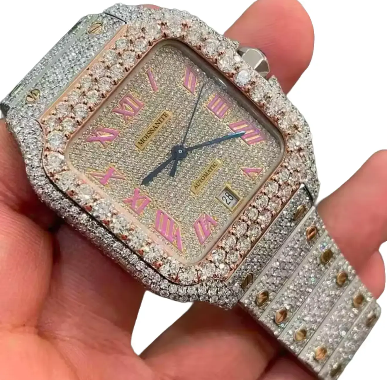 Full Moissanite Watch  with Elegant Design and Comfortable Fit