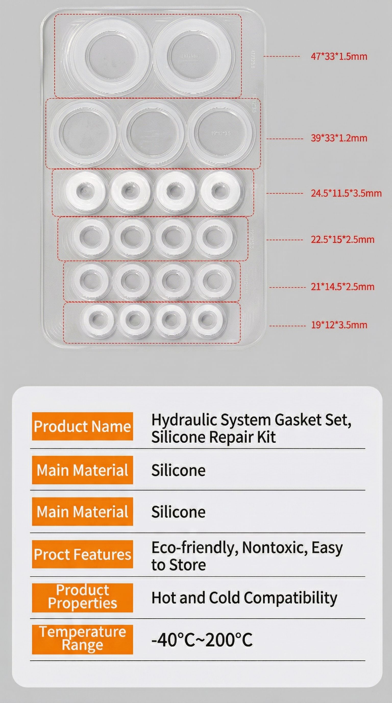 Universal Silicone Gasket Kit - 80+ Pcs Sealing Washer Assortment for Kitchen, Bathroom, Plumbing & Gas - Heat Resistant & Non-Toxic O-Rings for Faucets, Universal Silicone Gasket Kit - 80+ Pcs Sealing Washer Assortment for Kitchen, Bathroom, Plumbing & Gas - Heat Resistant & Non-Toxic O-Rings for Faucets,