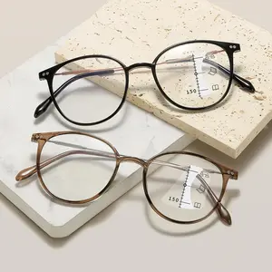 Blue-Light Blocking Progressive Multifocal Reading Glasses: High-End Ultra-Light Fashion Reading Glasses for Elderly Women