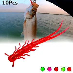 10-Pack Worm Fishing Lures, Soft Bait Lure Soft Bait Carp Grass Carp Bait Simulation Fake Bait
