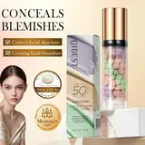 3-In-1 Facial Sun Cream for Adults - Sunscreen Protector, Broad Spectrum Sun Protection Concealer & Foundation, Contains Both, Hydrating, Oil Control, Waterproof, Sweatproof, Color Correcting, Even Skin Tone, Natural Look, SPF Formula, All Skin Types