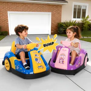 PHIVILLA Toddler Bumper Car with Big Wheels, 2-3.5 Mph, 3 Speed Mode, Ride On Toys for Toddlers with DIY Stickers, 12v Electric Bumper Cars for Kids with Bluetooth, 3-Color LED Light, DealsForYouDays