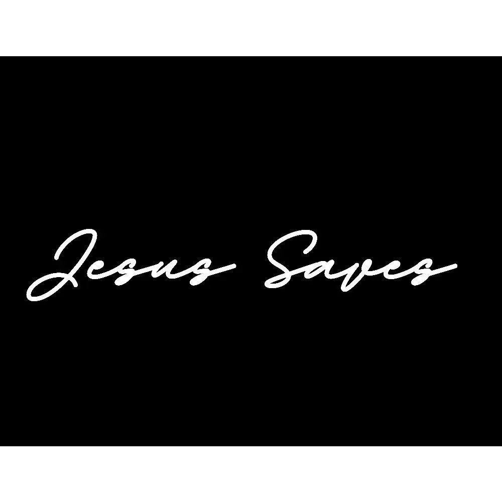 Jesus Saves Pre-Cut Vinyl Die Cut Decal - 6in Cursive Script Text, Elegant DIY Scrapbooking Decoration for Home, Vehicle Accessories