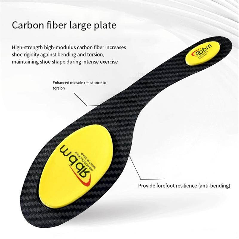 Big Size Carbon Plate Arch Support Insole for Sports Shoes Anti Slip Low Arch Support High Elasticity Shock Absorption Anti Torsion Ergonomic Comfort for Work Boots and Various Shoes