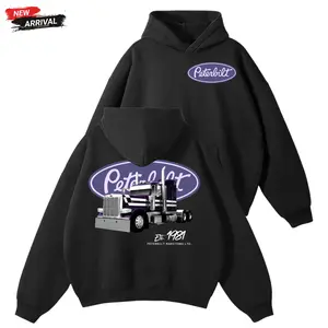 2Side Peterbilt Purple Project Hoodie – Classic Truck Graphic Hoodie, Retro Cotton Menswear, Unisex Summer Outfit, Vintage Style for Truck Lovers