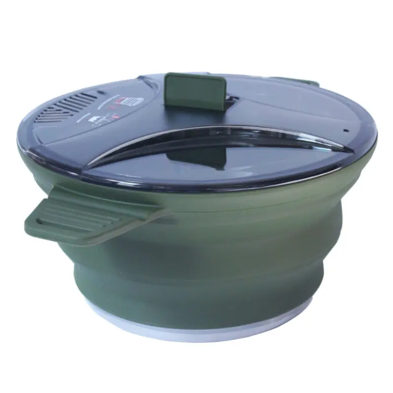 Silicone Camping Pot with Lid, Collapsible Design, Compact & Portable Cookware for Hiking, Backpacking & Outdoor Cooking, Collapse, Silicone Polymer, Universal
