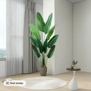 Megahit 60 inchs Artificial Tree Bird of Paradise, 5 Feet Faux Plant Fake Banana Tree Plant with Pot for Home, Decor, Indoor, Outdoor, Living Room, Office(without white flowerpot)