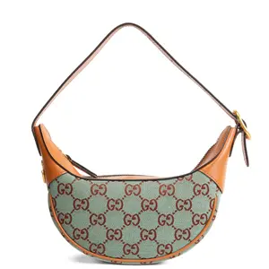 Pre-owned GUCCI GG Canvas Shoulder Bags GG Ophidia Hobo Mini Pale Blue & Brown