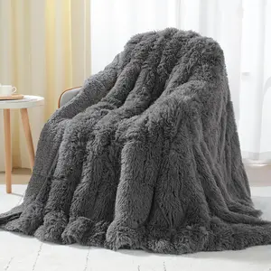Weighted Blanket Queen Size 15 Pounds for Adults, Sherpa Faux Fur Heavy Blanket for Couch Bed, Super Soft Plush Fleece & Cozy Sherpa Reverse, Luxury Long Fur Throw Blankets, 60" x 80", Gray