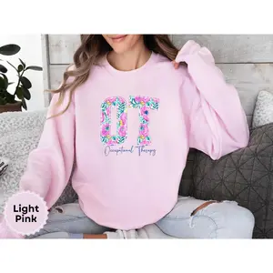 OT Floral T-shirt or Sweatshirt , Occupational Therapy tshirt Future Therapist shirt Special Education Student Graduation tee Cotton Fabric