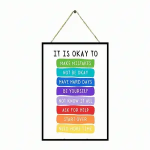 Inspiring Classroom Decor, Positive Energy Game Room Ornament, Teacher Desk Decoration, Frameless Design, Motivational Quote