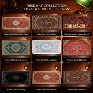 Persian Hand-knotted Design Desk Mat, The Big Lebowski Gaming Mouse Pad, The Dude Movie Gift Office Decor, Rectangle Mousepad With Stitched Edges, Non-slip Desk Pad With Vintage Pattern Design, Gaming & Office Funny Workspace Accessory