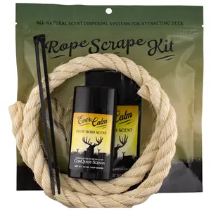 Rope Scrape Kit with EverCalm Deer Herd Scent Stick 2.5 oz – Create Licking Branches & Mock Scrapes, Attract Bucks & Does, Trail Camera Ready Deer Hunting Wax