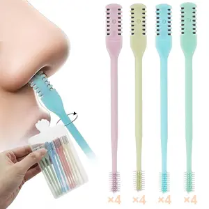 2025 New 12PCS 2-in-1 Nasal Hair Cutter, Double Sided Nose Hair Knife, 360° Rotating Nose Hair Trimmer Remover Tool Hair Razor Cutter for Women and Men