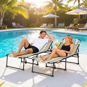 # TikTok （） Two piece tri fold sunbathing lounge chair with breathable mesh fabric and compact storage design suitable for beach camping and outdoor travel