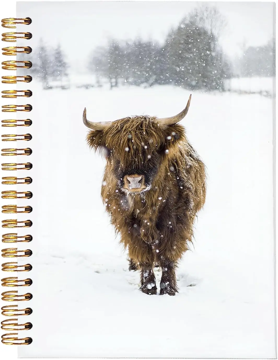 Notebook,Highland Cow Spiral Journal,Christian Journals for Women,Highland Cow Gifts,Winter Highland Cow Spiral Notebook,Spiral Notebook Journal for Work Notes Journaling 5.5x8.3
