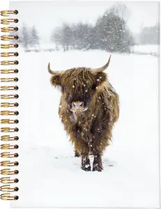 Notebook,Highland Cow Spiral Journal,Christian Journals for Women,Highland Cow Gifts,Winter Highland Cow Spiral Notebook,Spiral Notebook Journal for Work Notes Journaling 5.5x8.3