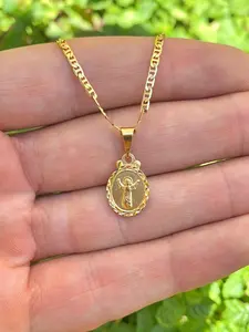 Baby Jesus Necklace Mariner Link Chain for Kids Childrens Divino Nino Pendant Charm Birthday Gifts Anniversary Boys Girls 1st Communion Baptism