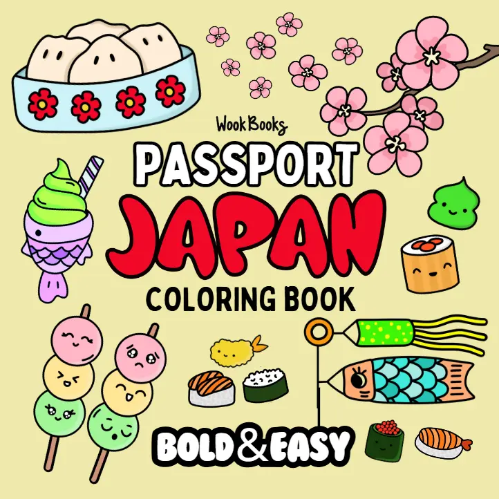 Passport Series: Japan Coloring Book & Reusable Protective Sheet by Wook Books