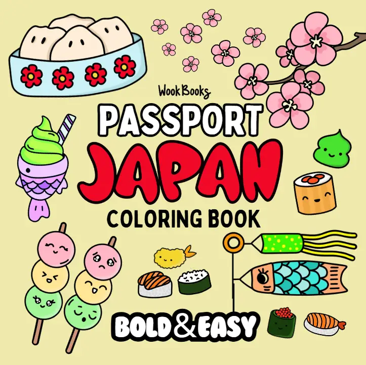 Passport Series: Japan Coloring Book & Reusable Protective Sheet by Wook Books