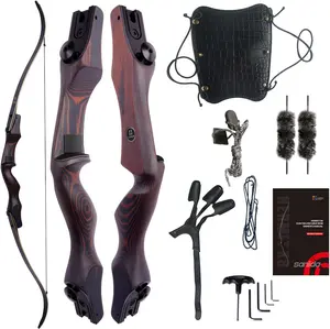Sanlida Hermit X8 Standard ILF Takedown Hunting Recurve Bow for Adults and Hunters, 60 62 Inch Wooden Recurve Bows Package for Outdoor, Hunting and Practice 25-60Lbs RH Only